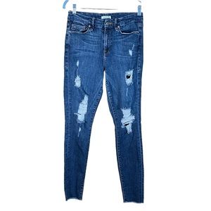 Good American Good Legs Distressed Medium Wash High Rise Jeans Size 4/27